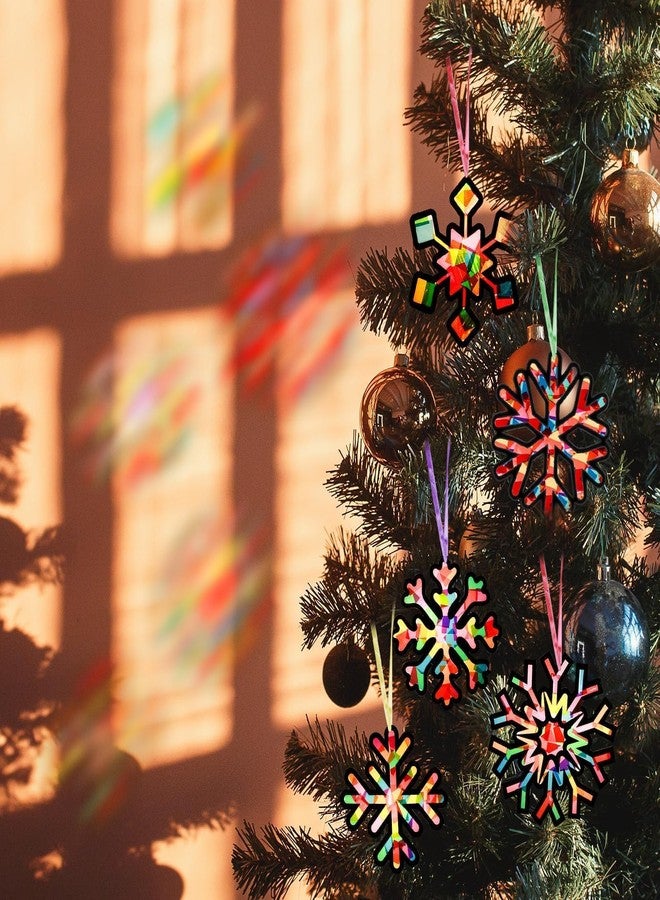 EggSun 36 Sets Christmas Snowflake Suncatchers Craft Kit for Kids Ornaments Stained Glass Effect Window Arts and Crafts Kit for Classroom Holiday Birthday Projects Home Favors Decorations Ages 4 8 12 - Image 4